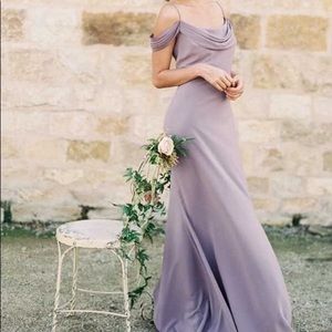 Jenny Yoo Sabine off the shoulder Crepe Gown